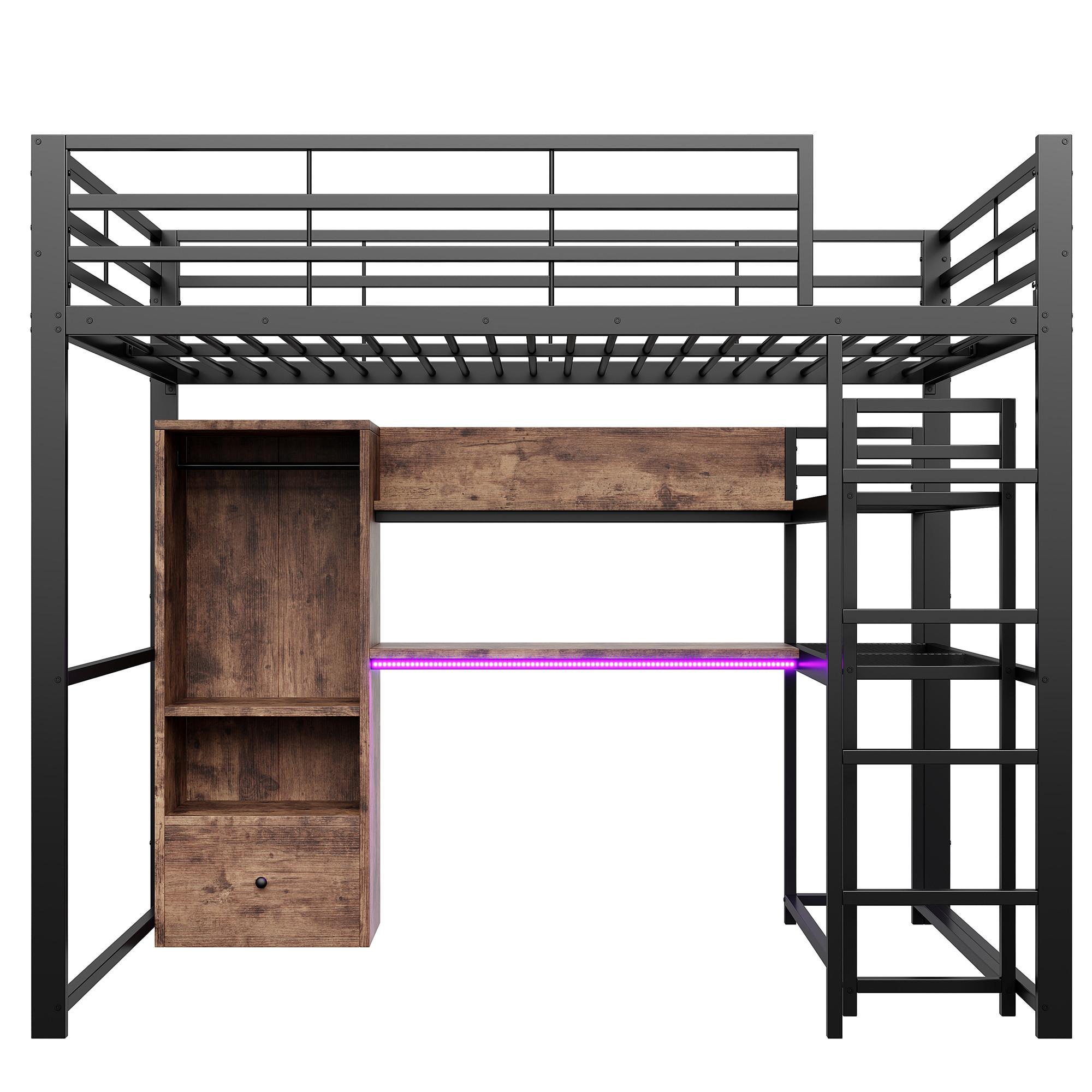 wohnli-moebel-suche-800001528586 Wohnli Möbelsuche - HOCHBETT metall schwarz 140x200cm mit schreibtisch led
