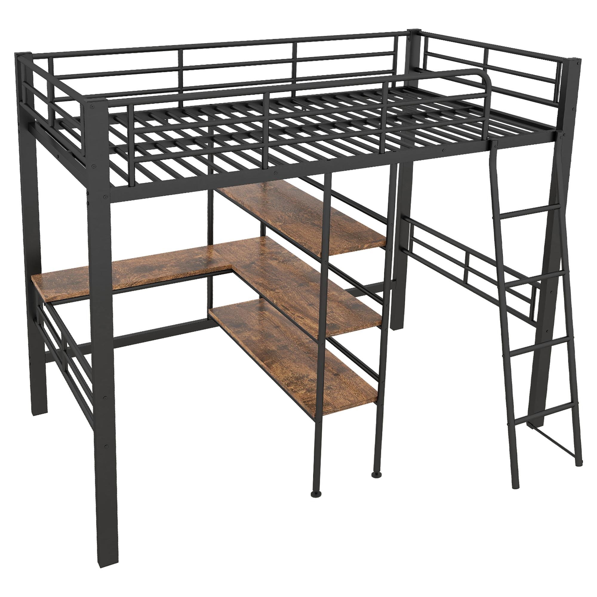wohnli-moebel-suche-800001528587 Wohnli Möbelsuche - HOCHBETT metall schwarz 90x200cm mit schreibtisch regal