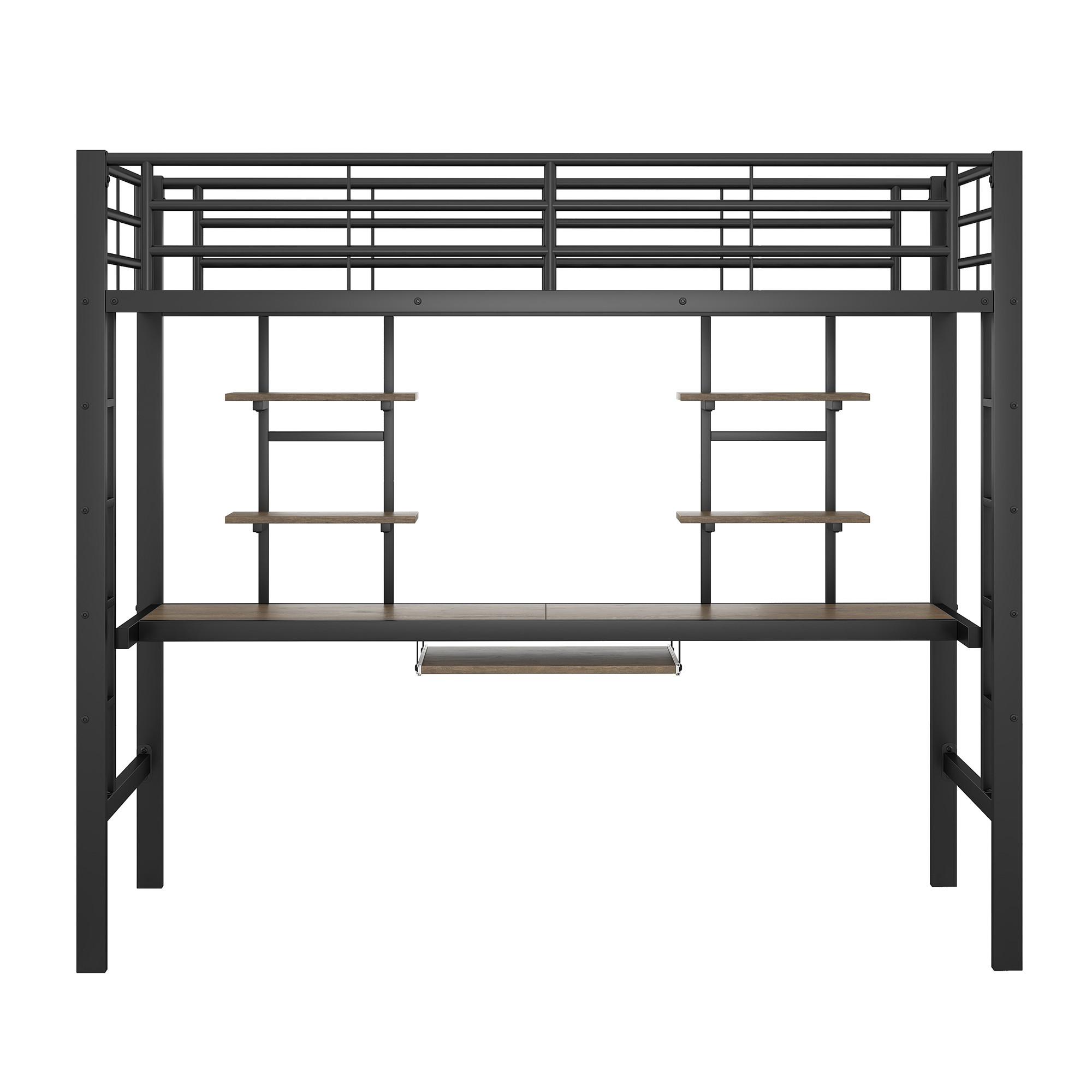 wohnli-moebel-suche-800001528588 Wohnli Möbelsuche - HOCHBETT metall schwarz 90x200cm mit schreibtisch regalen