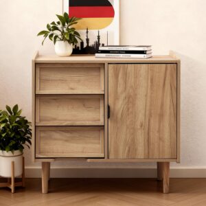 wohnli-moebel-suche-800001532533-1 KOMMODE mit 3 Schubladen und Tür Holzwerkstoff, Holz Hometopia Möbel > Kommoden & Schubladenschränke > Kommoden Braun