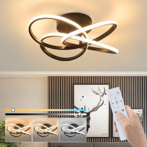 LED DECKENLEUCHTE FRANZISKA II 42/45/16 cm Deckenlampe Metall Nettlife Lampen & Leuchten > LED-Leuchten > LED-Deckenleuchten Schwarz