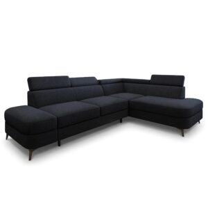 Wohnli Möbelsuche - ECKSOFA AVISE Q R-S Schwarz Boucle-Stoff mit Schlaffunktion
