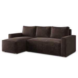 Wohnli Möbelsuche - ECKSOFA POTARO LM Braun Chenille mit Schlaffunktion