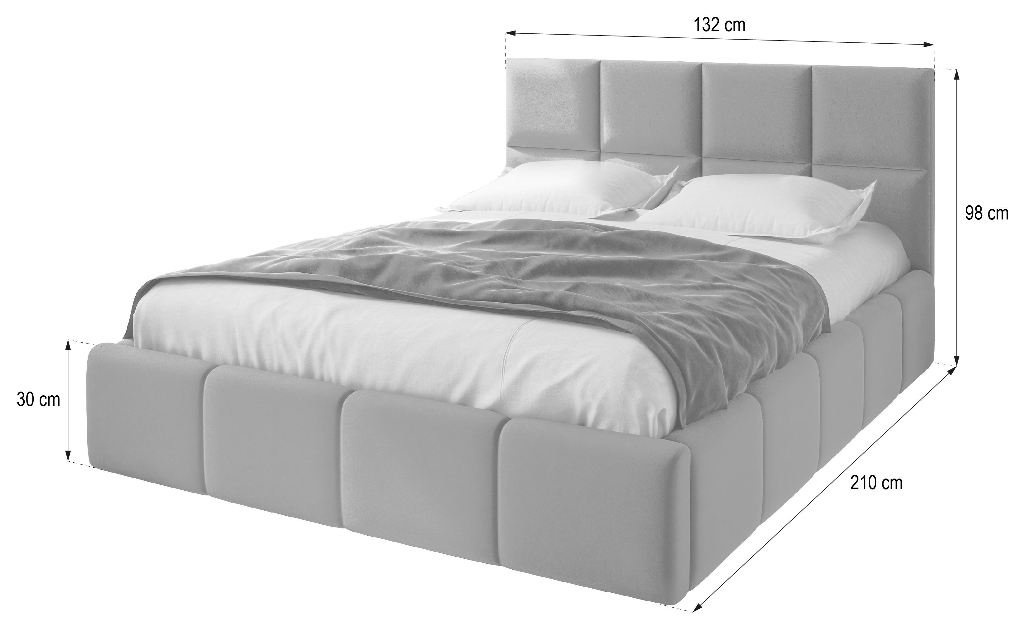 wohnli-moebel-suche-800001533047-1 POLSTERBETT COMO 120x200 cm mit Bettkästen - Hellgrau Textil MASSENO Möbel > Betten > Polsterbetten Grau