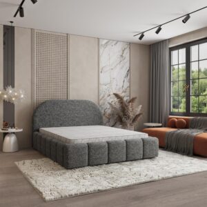 wohnli-moebel-suche-800001533067-1 POLSTERBETT FLUSSO 180x200 cm mit Bettkästen - Grau Holz MASSENO Möbel > Betten > Polsterbetten Grau