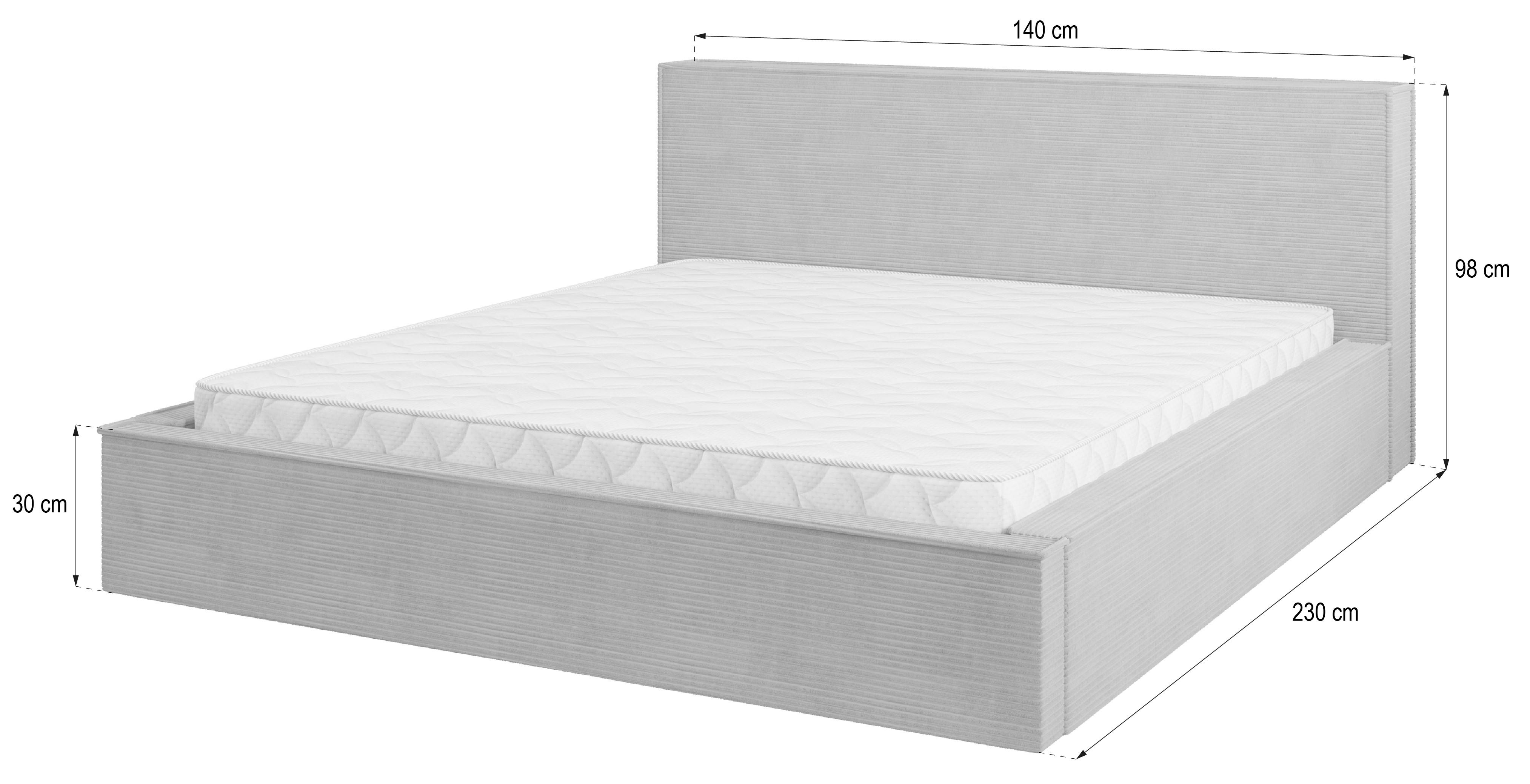 wohnli-moebel-suche-800001533090-1 POLSTERBETT CELORA P 120x200 cm mit Bettkästen - Beige Textil MASSENO Möbel > Betten > Polsterbetten Beige