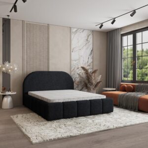 wohnli-moebel-suche-800001533101-1 POLSTERBETT FLUSSO 160x200 cm mit Bettkästen - Schwarz Holz MASSENO Möbel > Betten > Polsterbetten Schwarz
