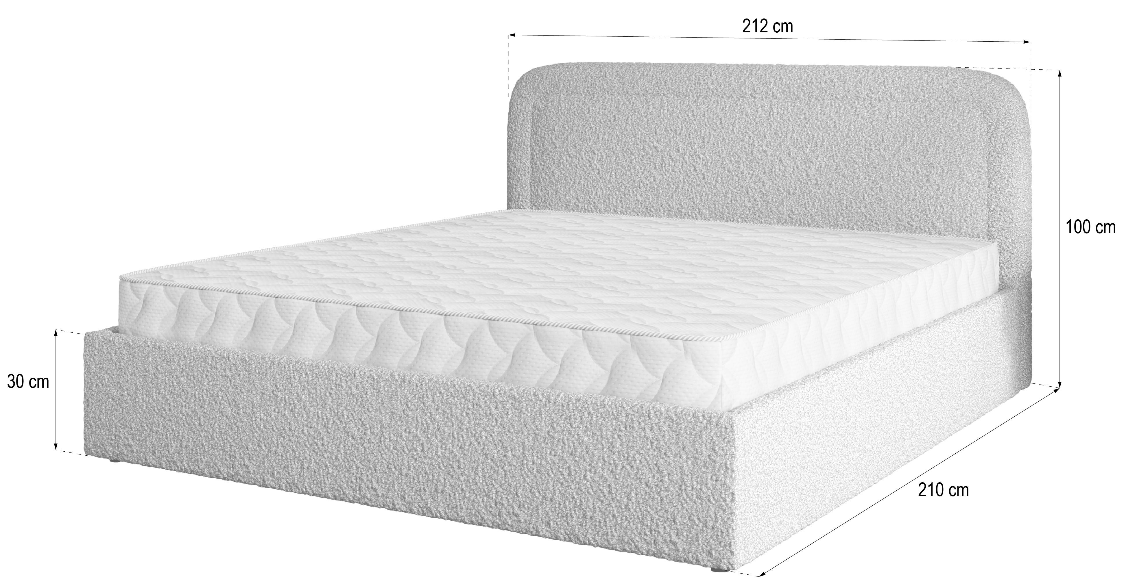 wohnli-moebel-suche-800001533119-1 POLSTERBETT BENIRA Q 200x200 cm mit Bettkästen - Schwarz Textil MASSENO Möbel > Betten > Polsterbetten Schwarz