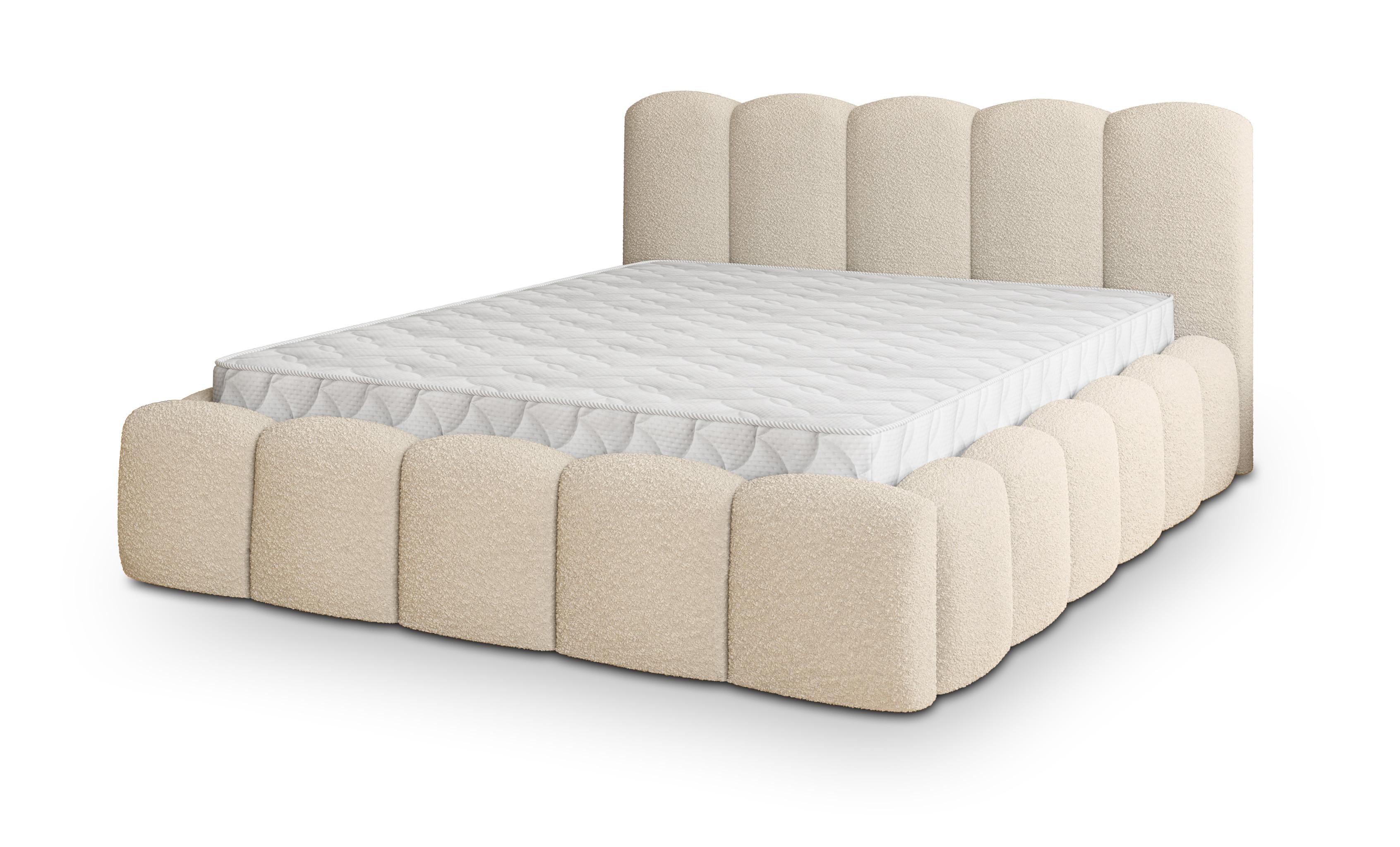 Wohnli Möbelsuche - POLSTERBETT FALINA Q 200x200 cm mit Bettkästen - Creme