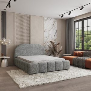 wohnli-moebel-suche-800001533142-1 POLSTERBETT FLUSSO 180x200 cm mit Bettkästen - Hellgrau Holz MASSENO Möbel > Betten > Polsterbetten Grau