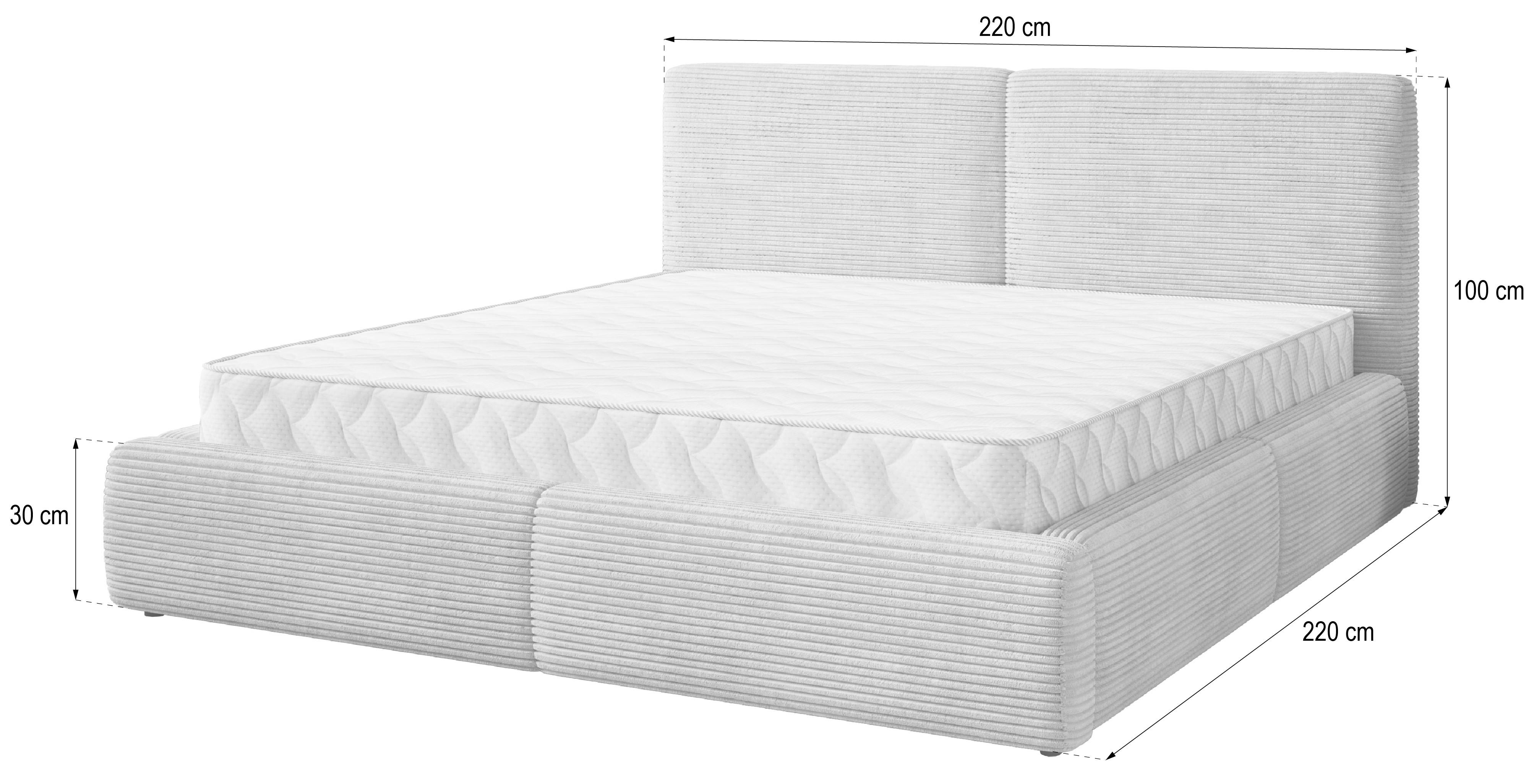 wohnli-moebel-suche-800001533205-1 POLSTERBETT FELURO P 200x200 cm mit Bettkästen - Schwarz Textil MASSENO Möbel > Betten > Polsterbetten Schwarz