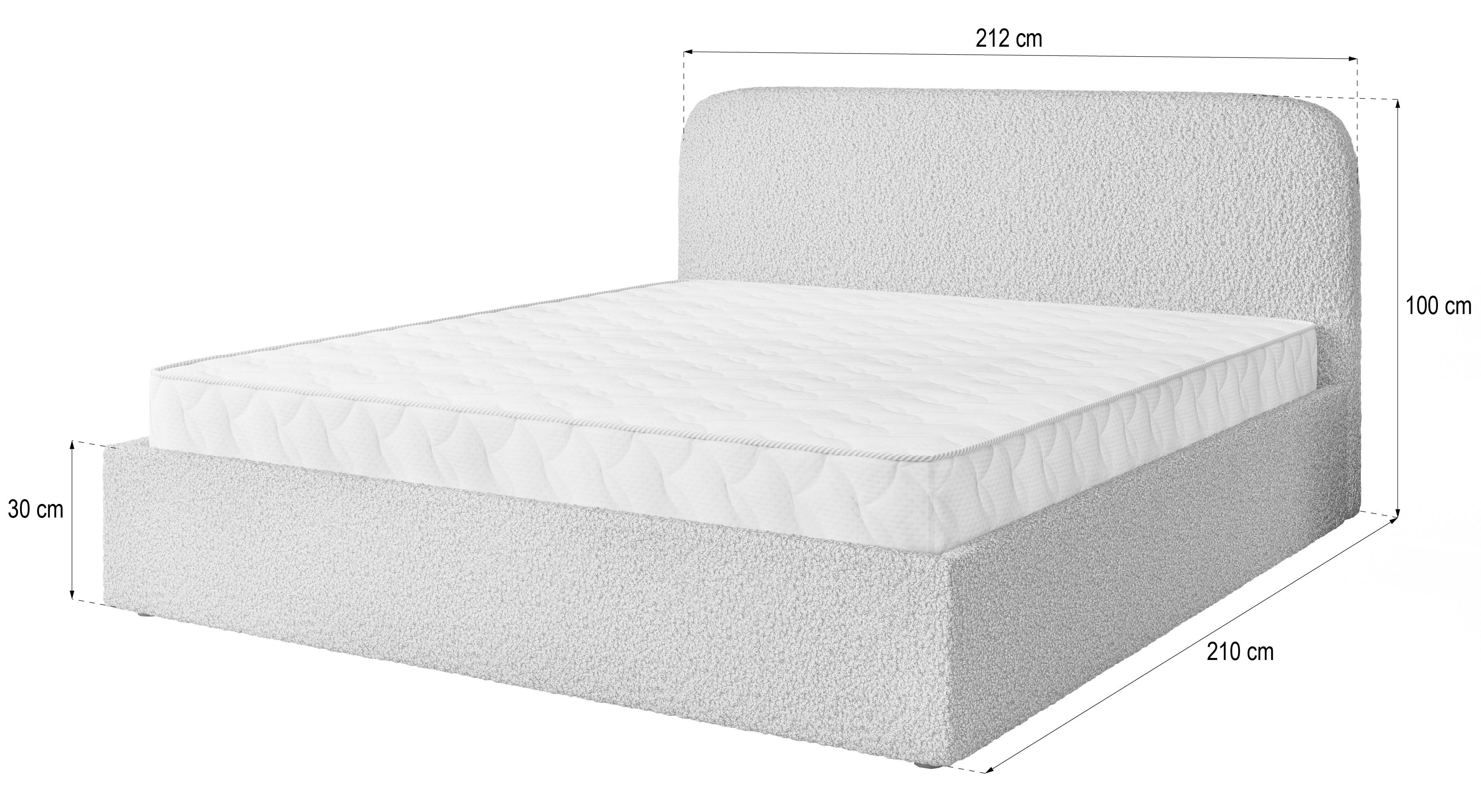 wohnli-moebel-suche-800001533224-1 POLSTERBETT RENIVE Q 200x200 cm mit Bettkästen - Schwarz Textil MASSENO Möbel > Betten > Polsterbetten Schwarz