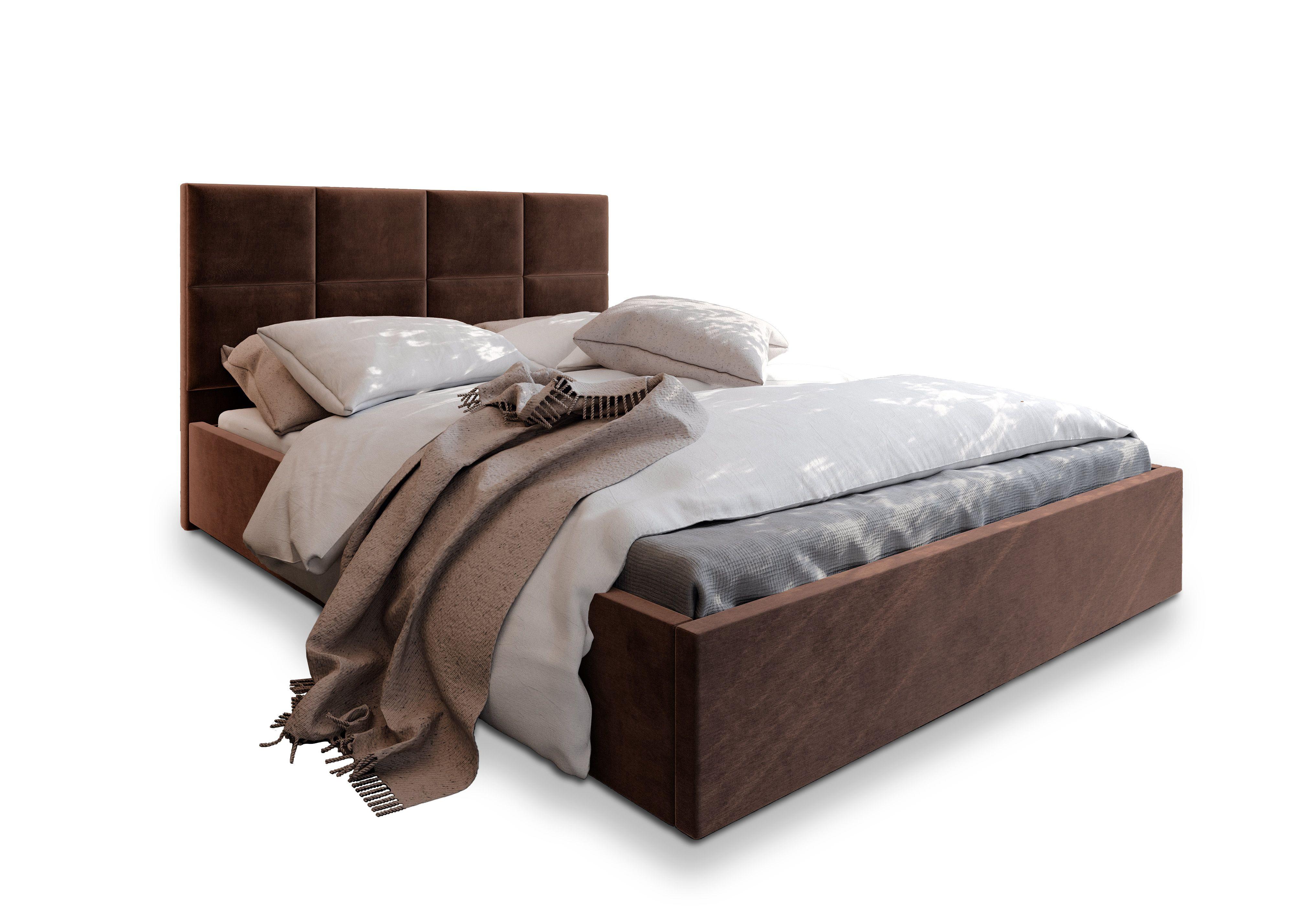 Wohnli Möbelsuche - POLSTERBETT LIMENA 120x200 cm mit Bettkästen - Braun