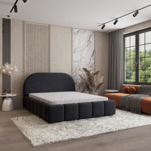 wohnli-moebel-suche-800001533277-1 POLSTERBETT FLUSSO 180x200 cm mit Bettkästen - Schwarz Holz MASSENO Möbel > Betten > Polsterbetten Schwarz
