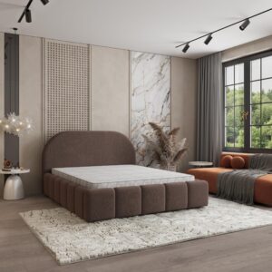 wohnli-moebel-suche-800001533283-1 POLSTERBETT FLUSSO 140x200 cm mit Bettkästen - Braun Holz MASSENO Möbel > Betten > Polsterbetten Braun