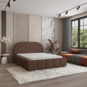POLSTERBETT FLUSSO 160x200 cm mit Bettkästen - Braun Holz MASSENO Möbel > Betten > Polsterbetten Braun