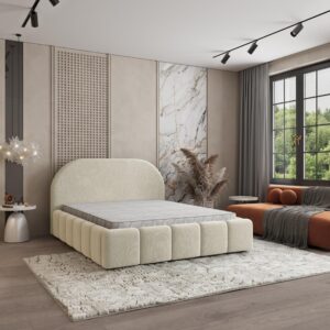 wohnli-moebel-suche-800001533335-1 POLSTERBETT FLUSSO 120x200 cm mit Bettkästen - Creme Holz MASSENO Möbel > Betten > Polsterbetten Weiß