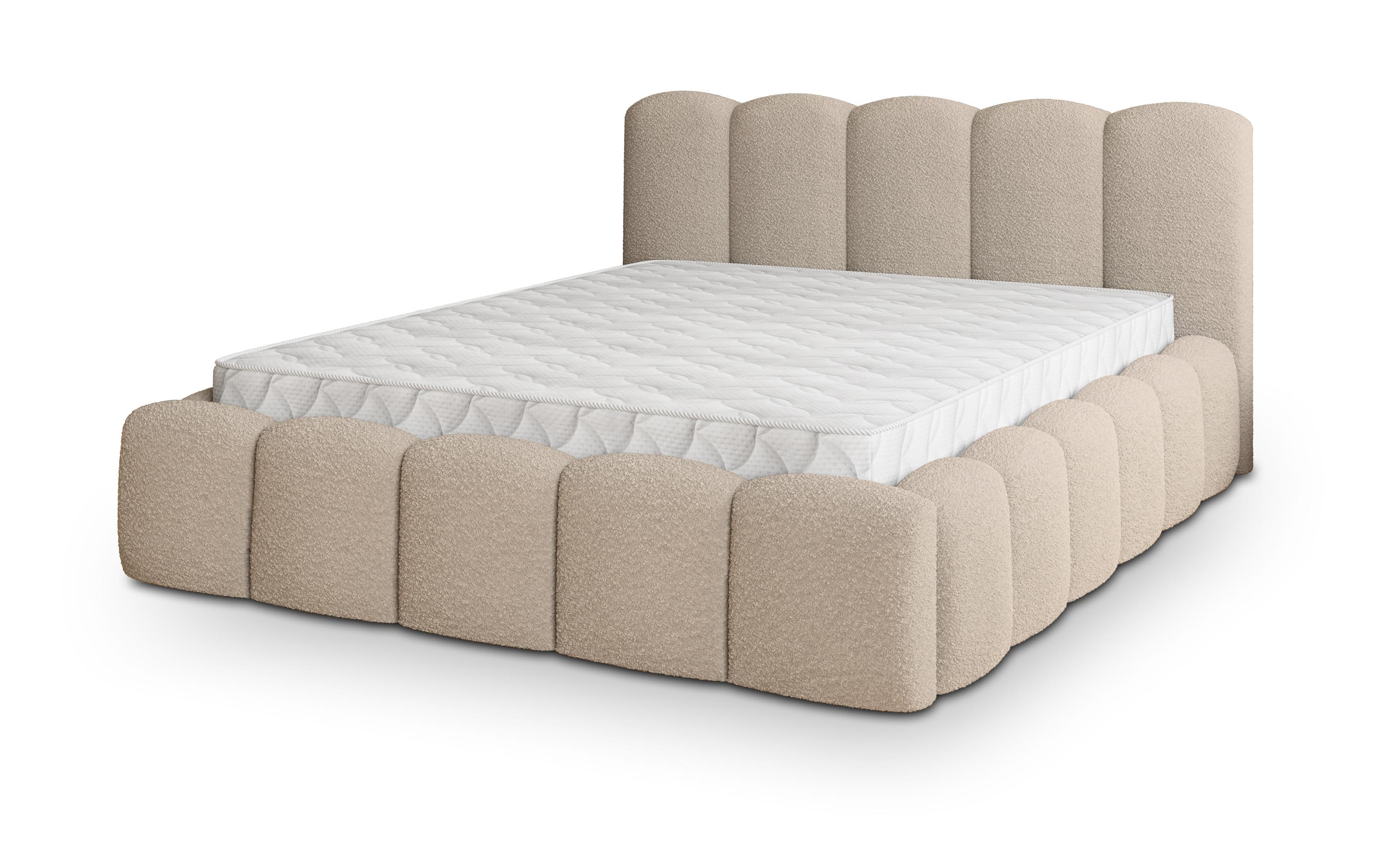 Wohnli Möbelsuche - POLSTERBETT FALINA Q 200x200 cm mit Bettkästen - Beige