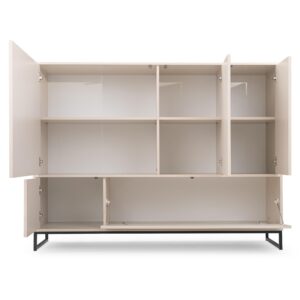 KOMMODE AZIR 160/120/45cm mit Schubladen 5 Türen Beige Holzwerkstoff MASSENO Möbel > Kommoden & Schubladenschränke > Kommoden Beige