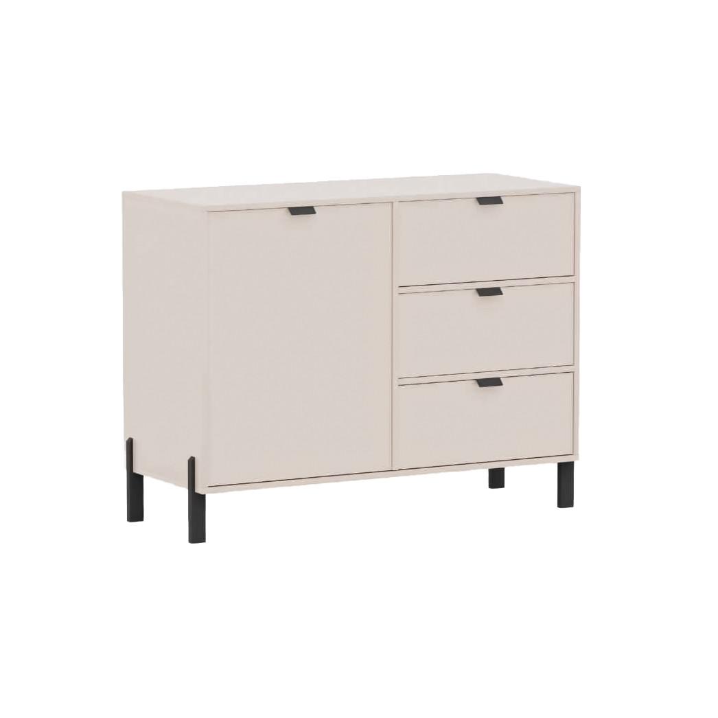 wohnli-moebel-suche-800001533920 Wohnli Möbelsuche - KOMMODE MINO 109/85/45cm mit 3 Schubladen 1 Türen Beige