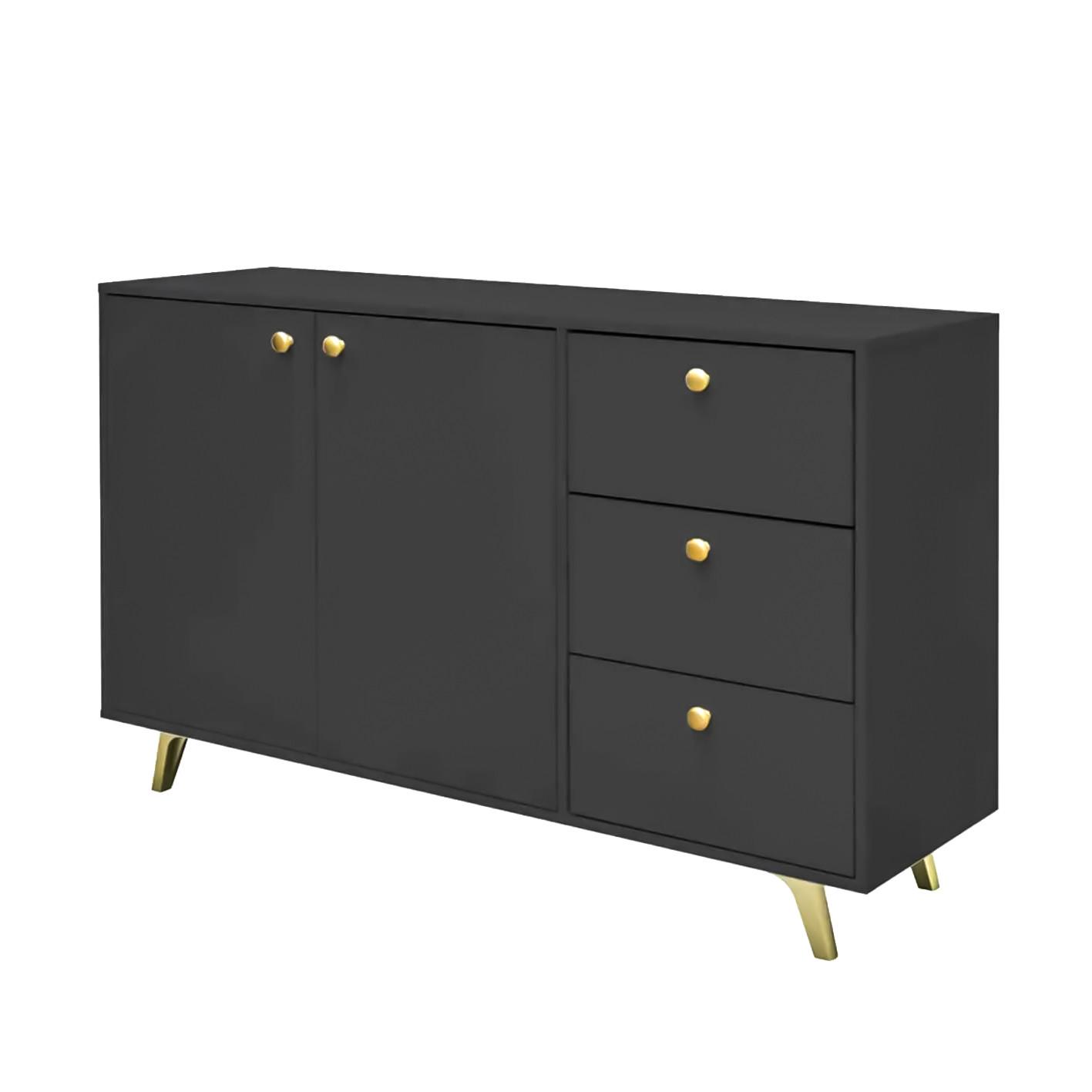 wohnli-moebel-suche-800001533924 Wohnli Möbelsuche - KOMMODE GALIO 100/112/41cm mit Schubladen 4 Türen Schwarz