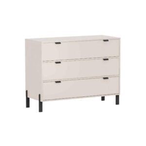 Wohnli Möbelsuche - KOMMODE MINO 109/85/45cm mit 3 Schubladen Türen Beige