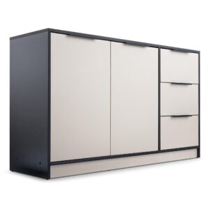 wohnli-moebel-suche-800001533940 Wohnli Möbelsuche - KOMMODE SION 138/81/41cm mit 3 Schubladen 2 Türen Schwarz