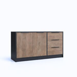 wohnli-moebel-suche-800001533941 Wohnli Möbelsuche - KOMMODE SION 138/81/41cm mit 3 Schubladen 2 Türen Schwarz