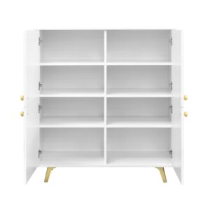 KOMMODE GALIO 140/86/41cm mit Schubladen 4 Türen Weiß Holzwerkstoff MASSENO Möbel > Kommoden & Schubladenschränke > Kommoden Weiß