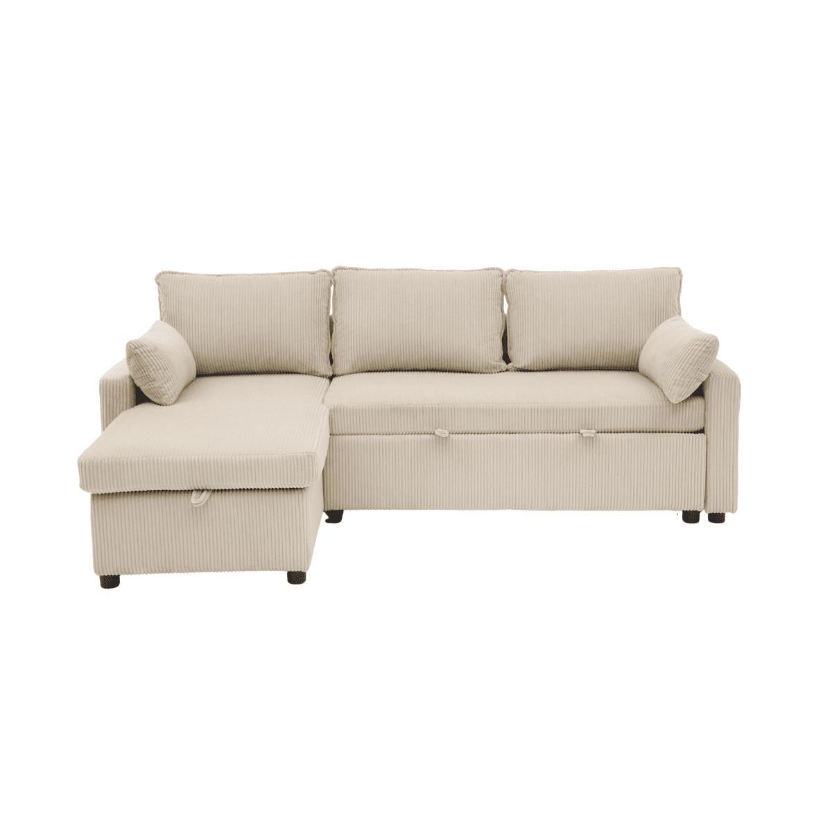 wohnli-moebel-suche-800001538421 Wohnli Möbelsuche - 3-SITZER-SCHLAFSOFA in corduroy mit Chaiselongue 219/147/84 cm