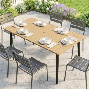 wohnli-moebel-suche-800001538449-1 GARTENTISCH rechteckig 150/90/73 cm Braun Metall Outsunny Garten & Outdoor > Gartenmöbel > Gartentische Braun