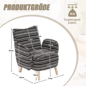 wohnli-moebel-suche-800001538495-1 SESSEL boucle stoff modern mit seitentasche holzbeine Textil Urban Meuble Möbel > Sessel > Polstersessel Schwarz