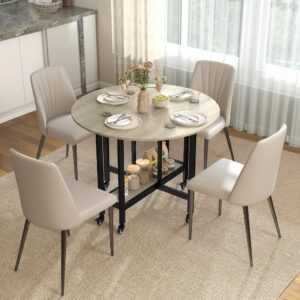 wohnli-moebel-suche-800001538637-1 KLAPPTISCH Spanplatte Stahl Naturholz Holzwerkstoff HOMCOM Möbel > Tische > Esstische Braun