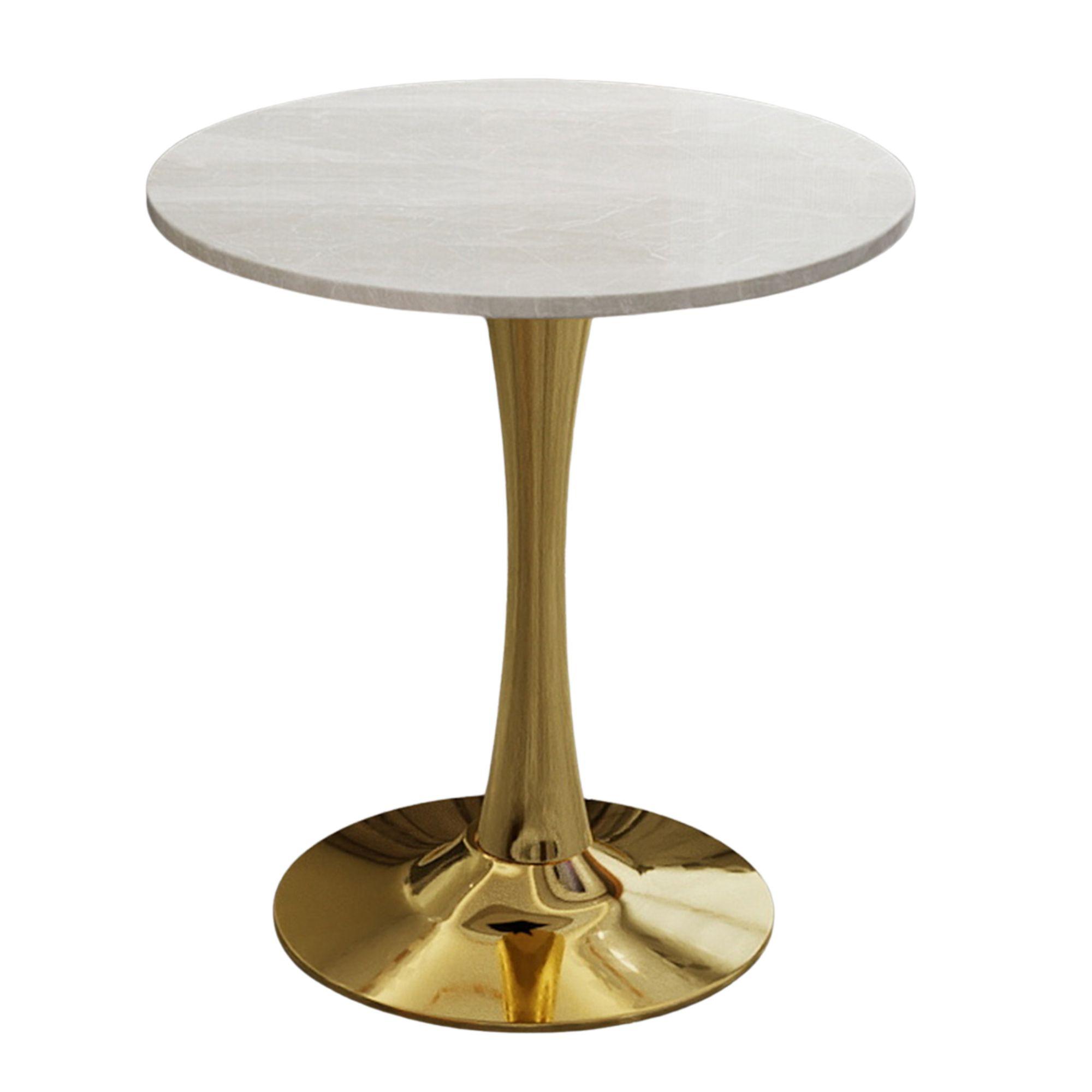 wohnli-moebel-suche-800001538678 Wohnli Möbelsuche - ESSZIMMERTISCH Marmor-Optik & Gold runder Bistrotisch für 2-4 Personen