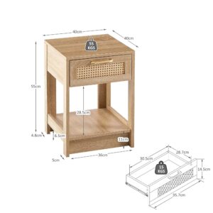 wohnli-moebel-suche-800001538741-1 NACHTTISCH mdf rattan naturholzoptik mit schublade Holzwerkstoff Urban Meuble Möbel > Kommoden & Schubladenschränke > Nachttische Braun