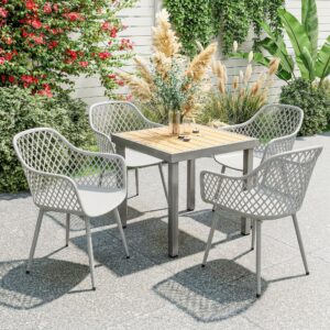 wohnli-moebel-suche-800001538798-1 GARTENSTÜHLE 4er Set Metall Kunststoff Grau Metall Outsunny Garten & Outdoor > Gartenmöbel > Gartenstühle Grau