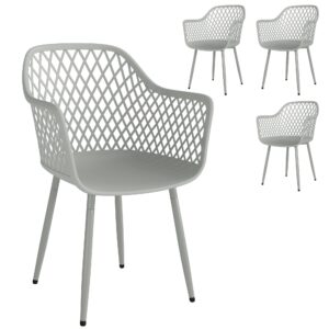 wohnli-moebel-suche-800001538798 Wohnli Möbelsuche - GARTENSTÜHLE 4er Set Metall Kunststoff Grau
