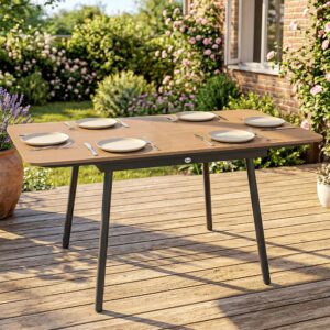 wohnli-moebel-suche-800001538852-1 GARTENTISCH rechteckig 140/80/75 cm Teak Metall Outsunny Garten & Outdoor > Gartenmöbel > Gartentische Braun