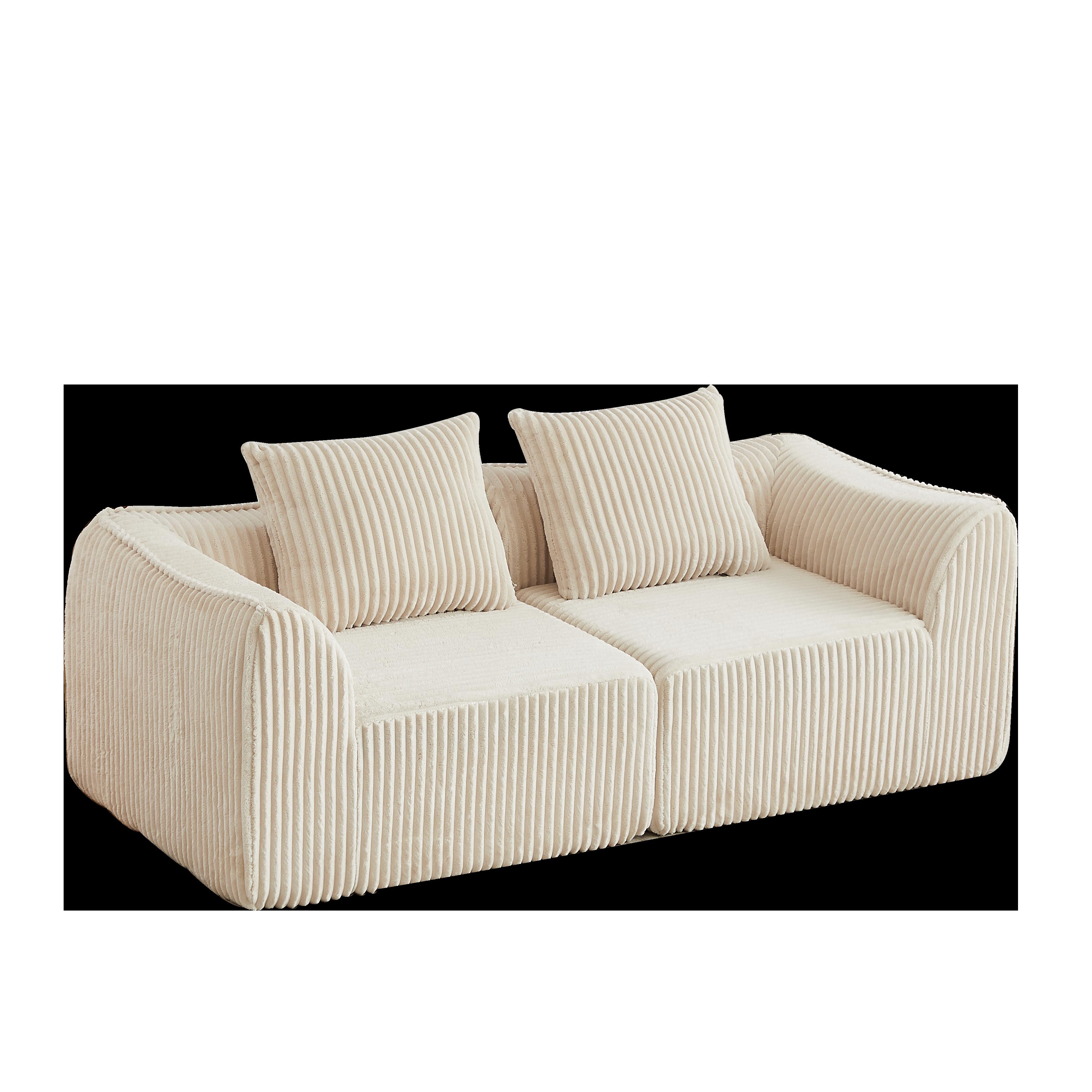Wohnli Möbelsuche - 2-SITZER SOFA aus Cord in Beige minimalistisch & ohne Montage