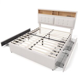 wohnli-moebel-suche-800001539071 Wohnli Möbelsuche - POLSTERBETT leinen-optik beige 140X200 mit 4 schubladen & integrierter ladestation