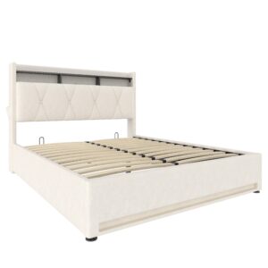 wohnli-moebel-suche-800001539073 Wohnli Möbelsuche - POLSTERBETT samt beige 160x200 cm mit led-beleuchtung