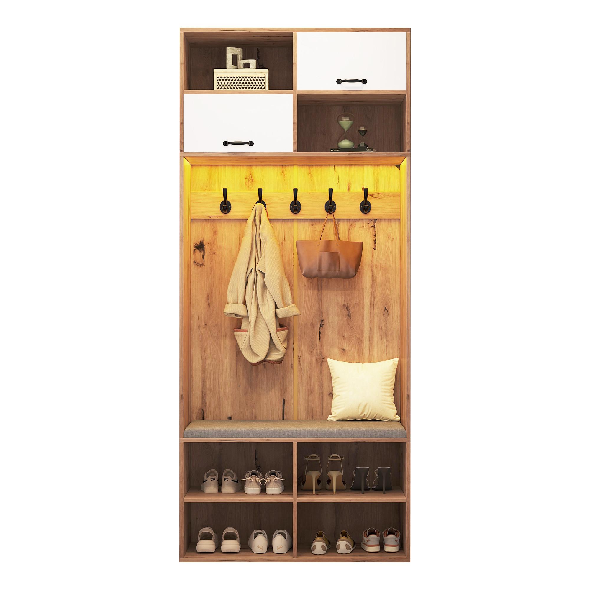 wohnli-moebel-suche-800001539088 Wohnli Möbelsuche - GARDEROBE holzwerkstoff LED inkl. sitzbank