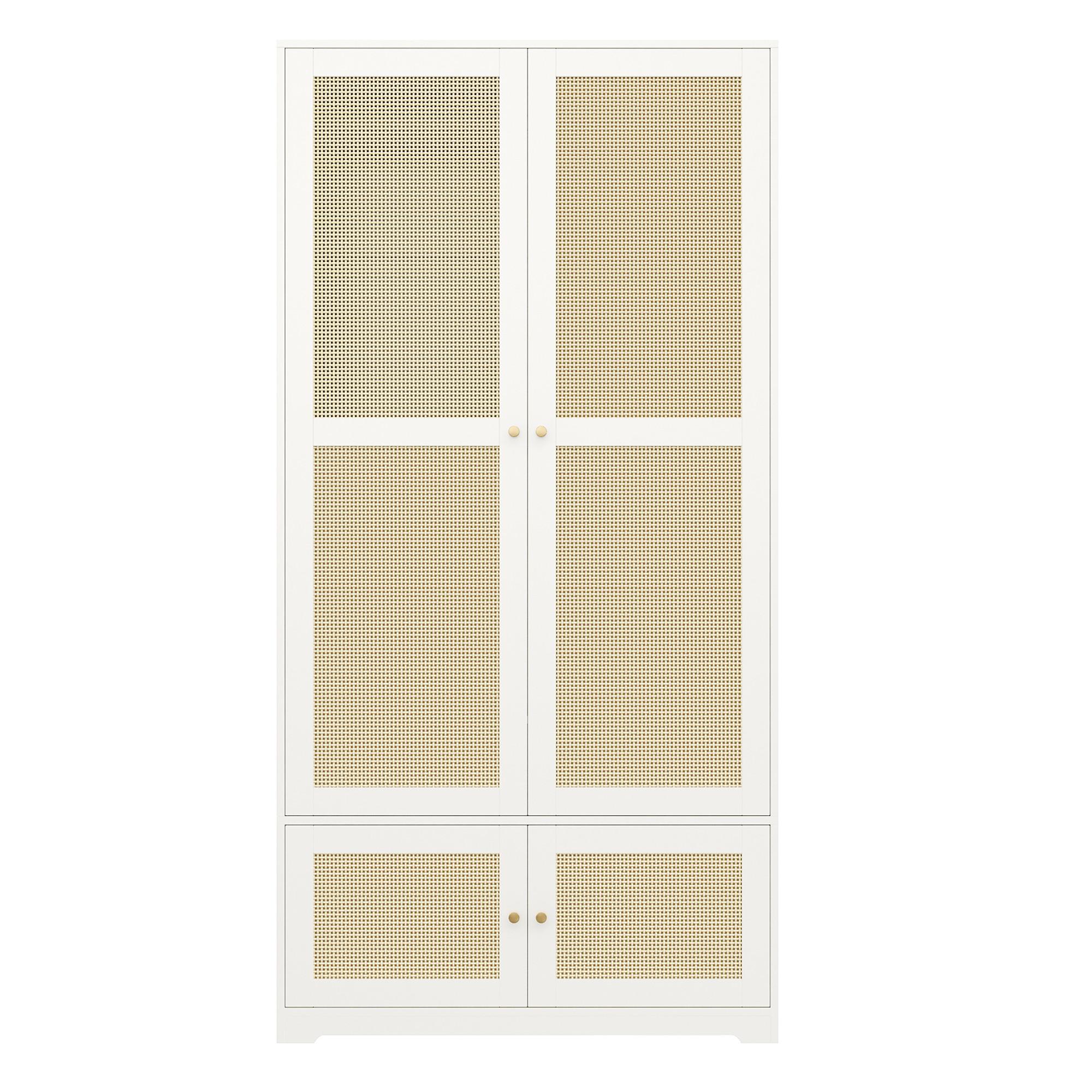 wohnli-moebel-suche-800001539090 Wohnli Möbelsuche - GARDEROBE in weiß mit rattan-geflecht