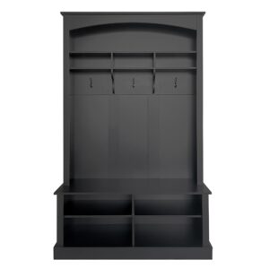 wohnli-moebel-suche-800001539092 Wohnli Möbelsuche - GARDEROBEN-SET in Schwarz 3-in-1 Lösung mit Schuhbank & verstellbaren Ablagen