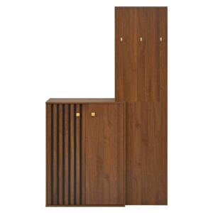 wohnli-moebel-suche-800001539097 Wohnli Möbelsuche - KOMPAKTGARDEROBE in Walnuss-Optik – mit Schuhschrank & Paneel
