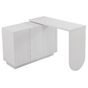 wohnli-moebel-suche-800001539100 Wohnli Möbelsuche - SCHREIBTISCH Weiß mit 360° Drehfunktion Flexibler Eckschreibtisch & Sideboard