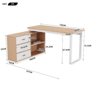 3 schubladen & 2 offenen fächern
