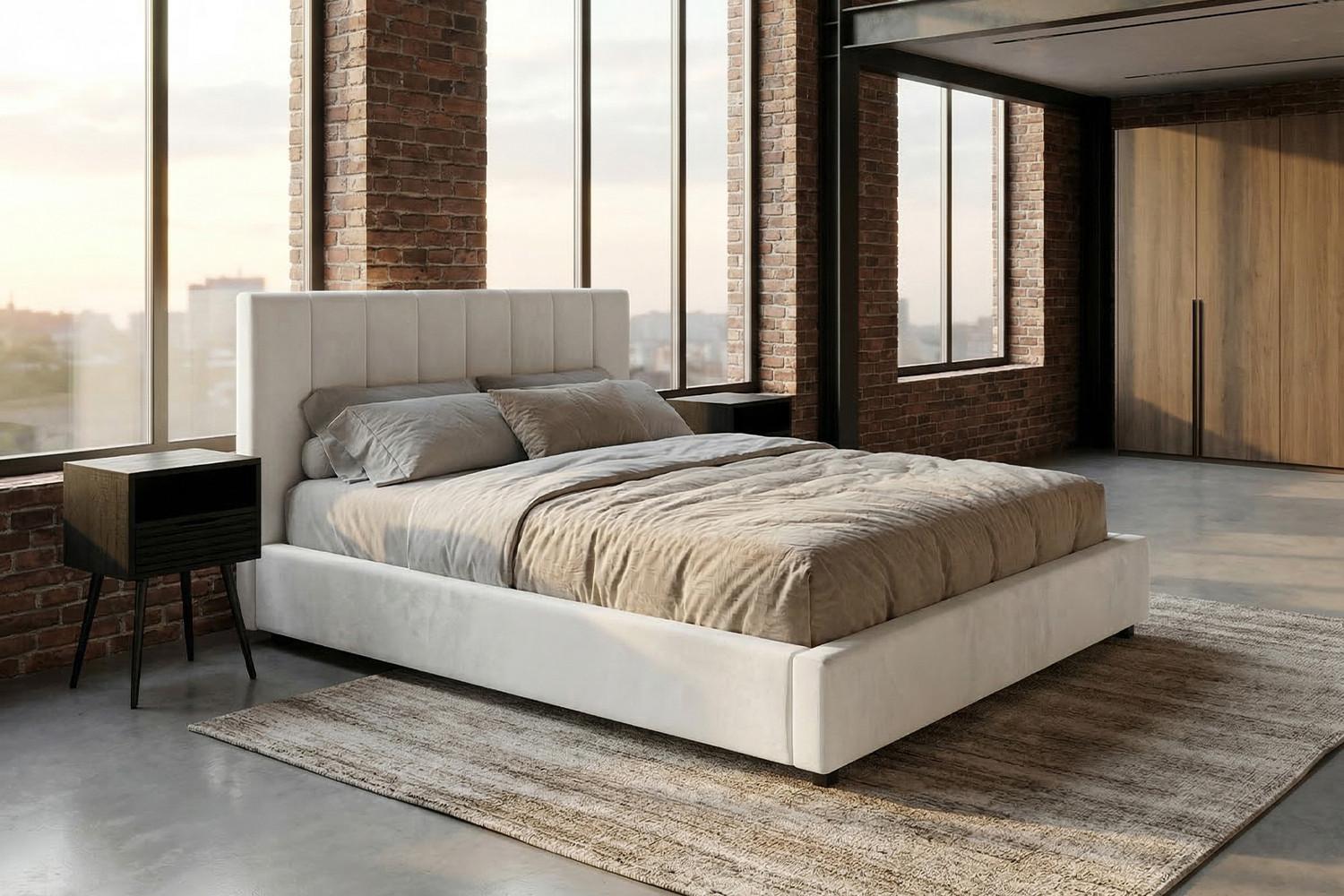 wohnli-moebel-suche-800001540780-1 POLSTERBETT CATTURA Cremeweiß Velvet Textil KAWOLA Möbel > Betten > Polsterbetten Weiß