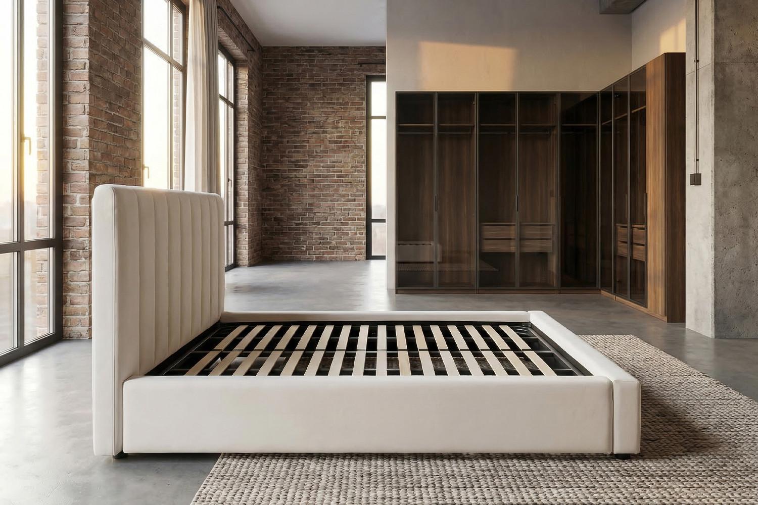 wohnli-moebel-suche-800001540783-1 POLSTERBETT CATTURA Cremeweiß Velvet Textil KAWOLA Möbel > Betten > Polsterbetten Weiß