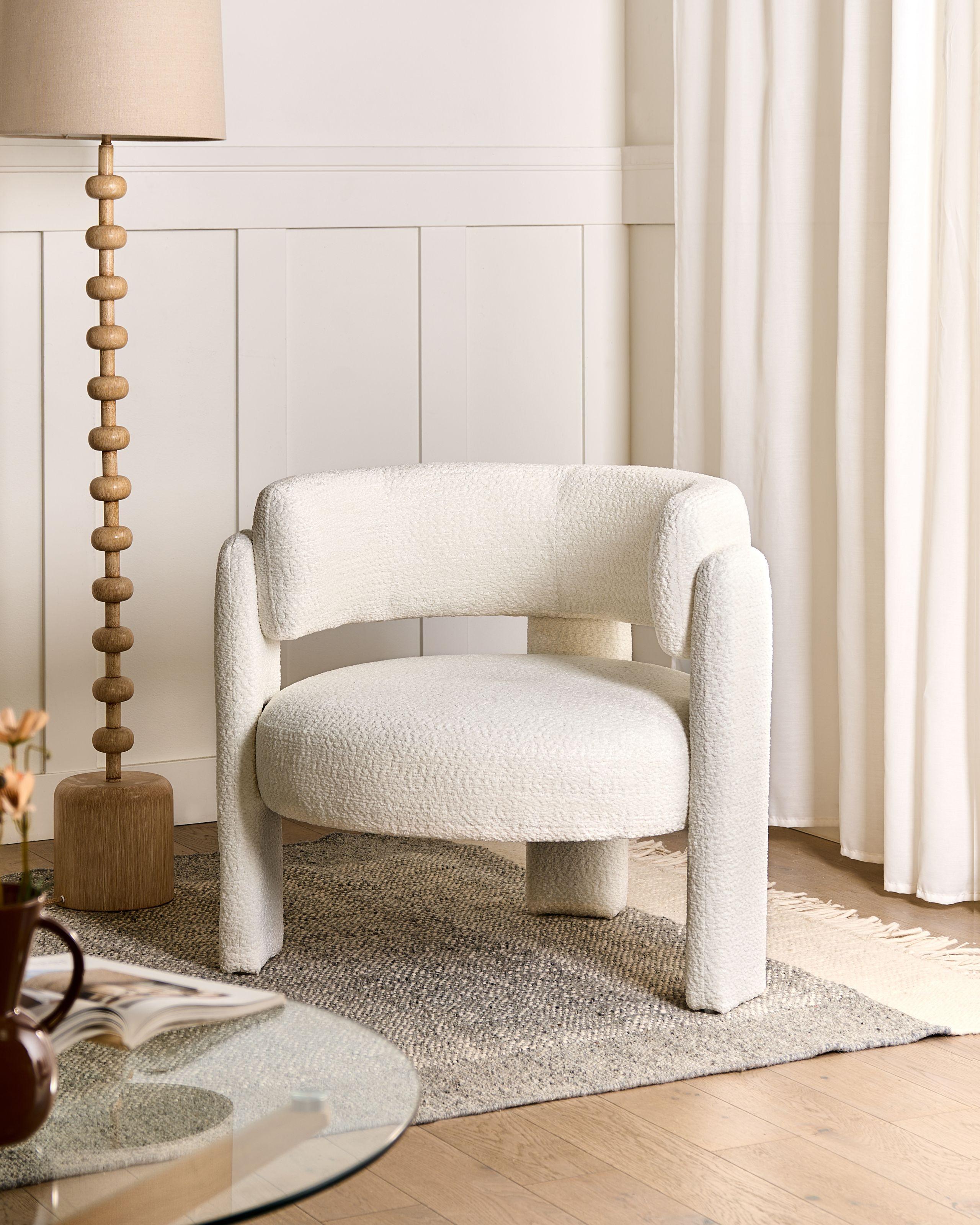 SESSEL Weiß Burea Textil Beliani Möbel > Sessel > Polstersessel Weiß